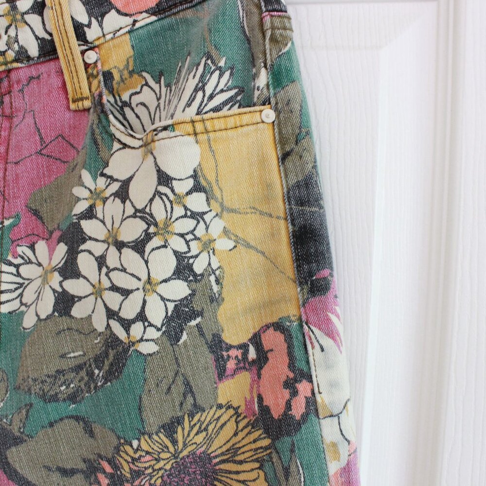 MOTHER The Rambler Build Me Up Buttercup High Rise Ankle Floral Jeans Sz 30 - Picture 6 of 16